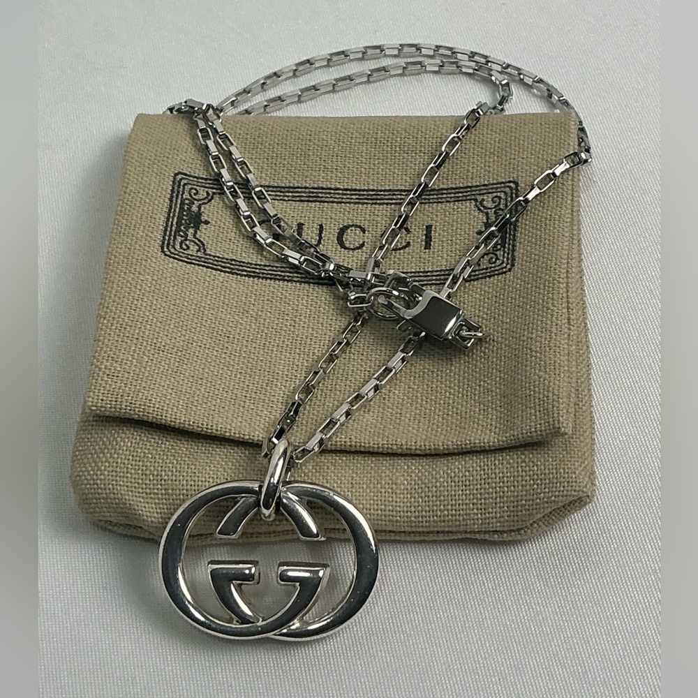 Gucci Interlocking G Silver 925 Pendant Necklace